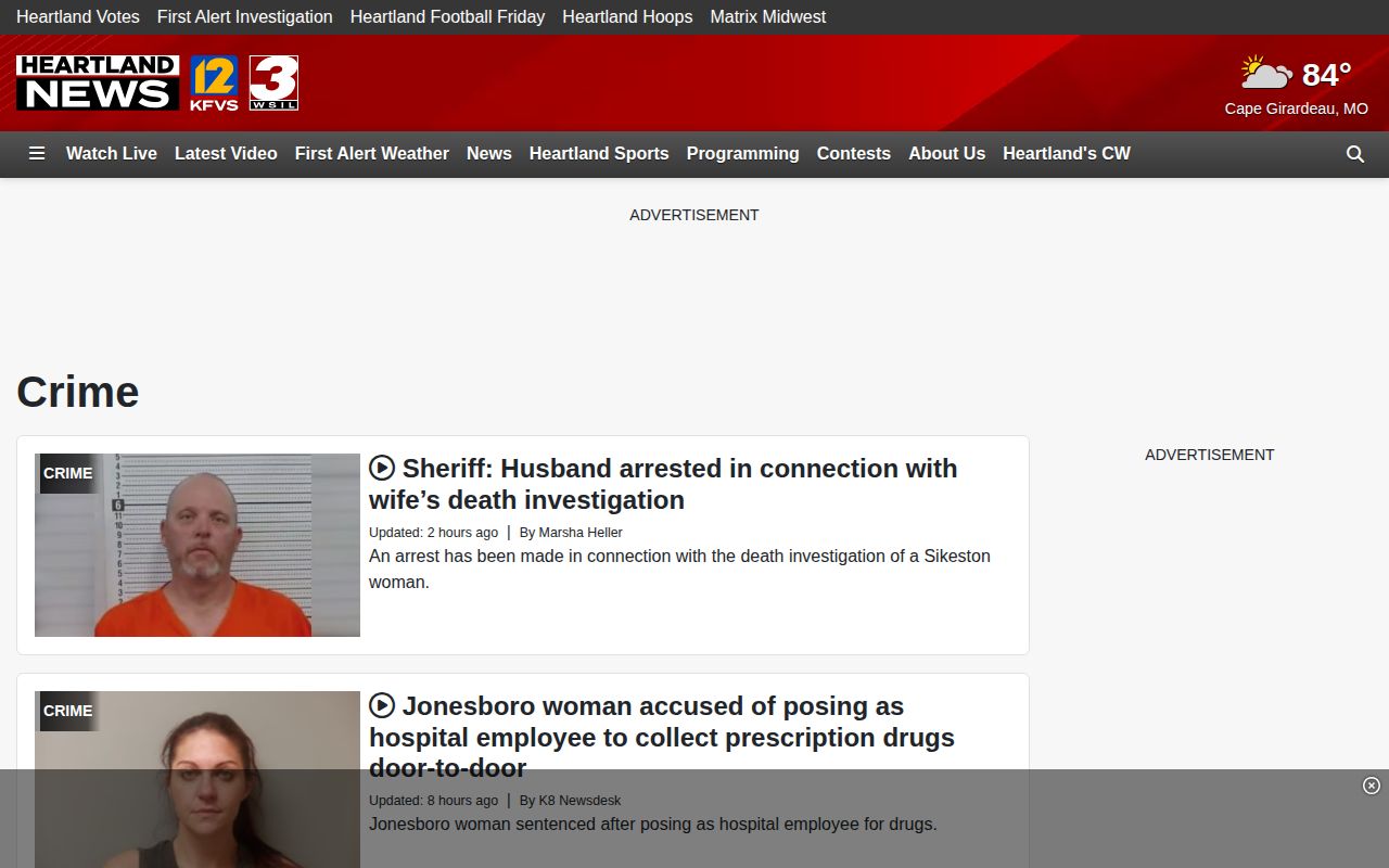 KFVS12 local news coverage relevant to Cape Girardeau County arrests